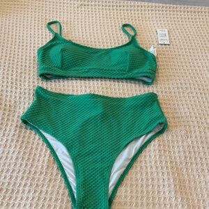 Cupshe Emerald Textured Bikini Set